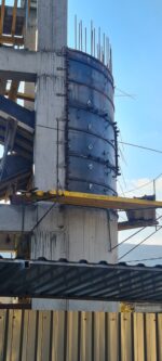 მეტალის ყალიბები მრგვალი, დიდი ბეტონის სვეტებისთვის